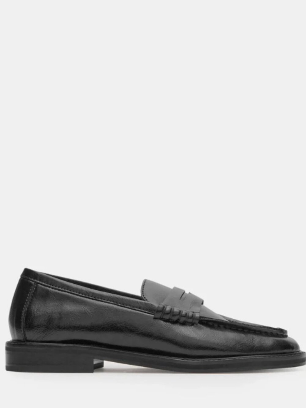 Women's Steve Madden Madison Black Leather Loafers, Size 9